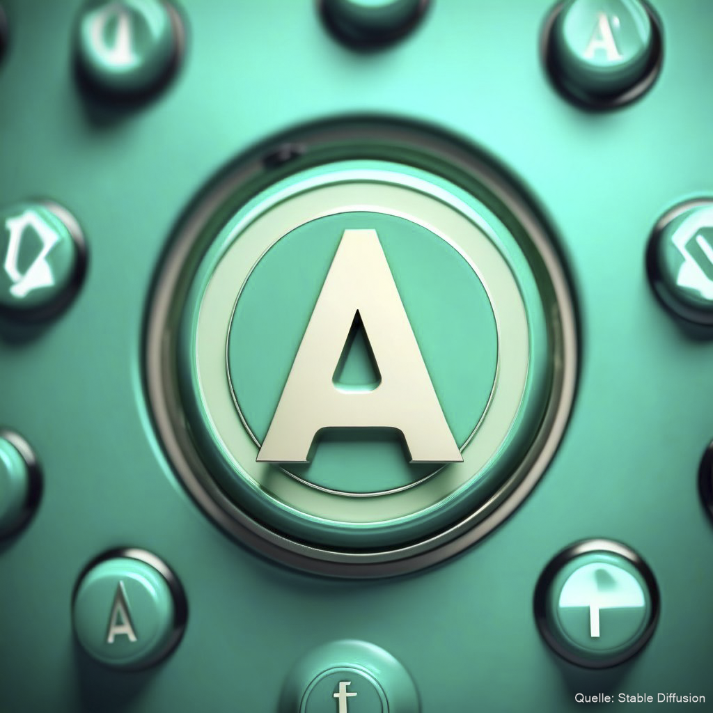 close up of the letter A on a gaming console button, color scheme: Light Sea turquoise