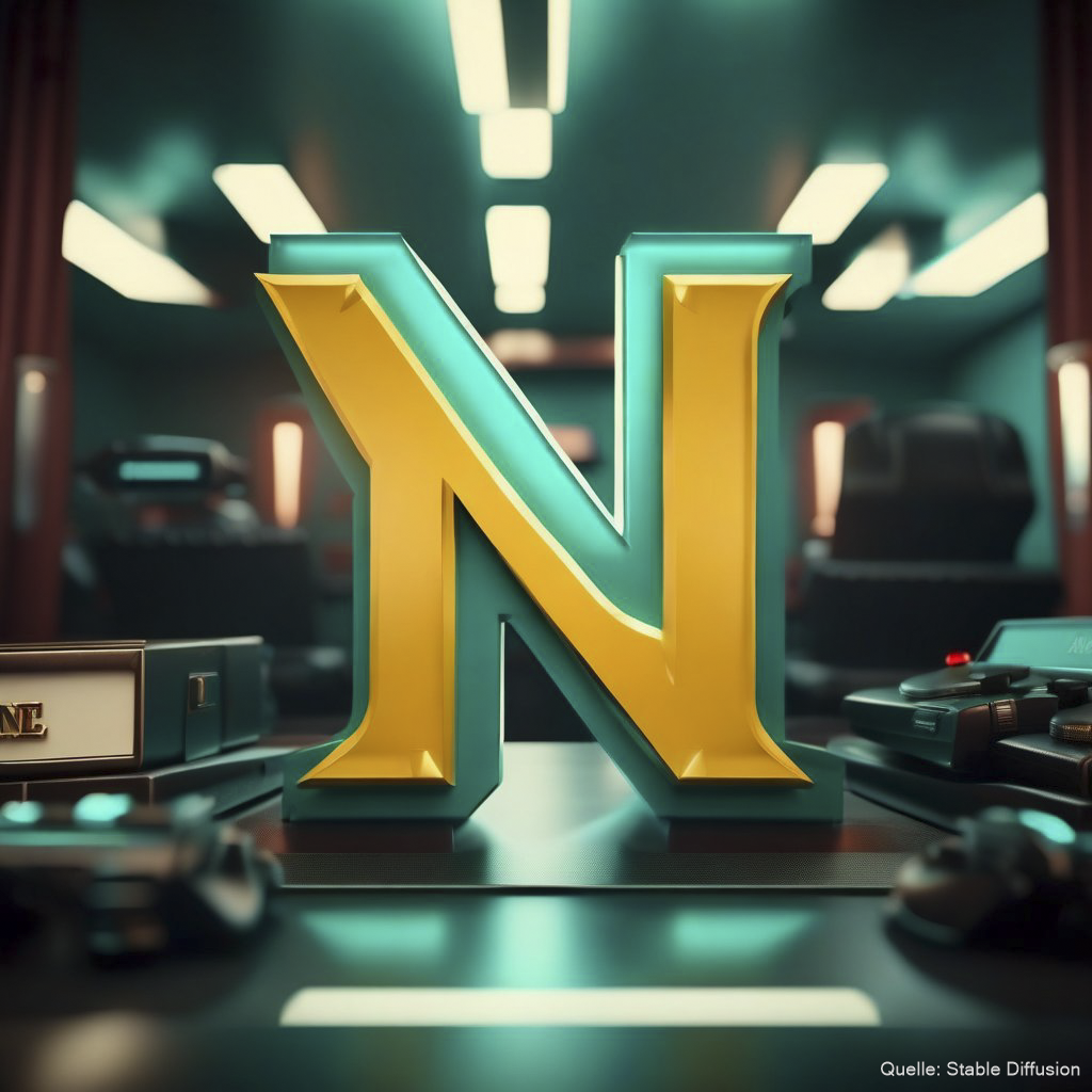 letter "N" inside a duke nukem world, color scheme: Light Sea turquoise